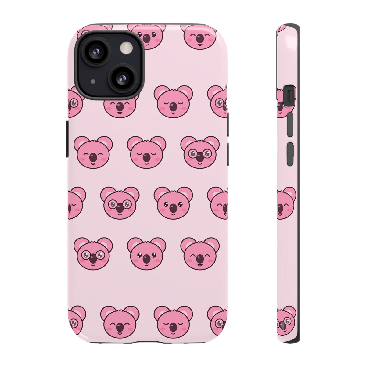 Koa Pattern Phone Case with pink koala faces