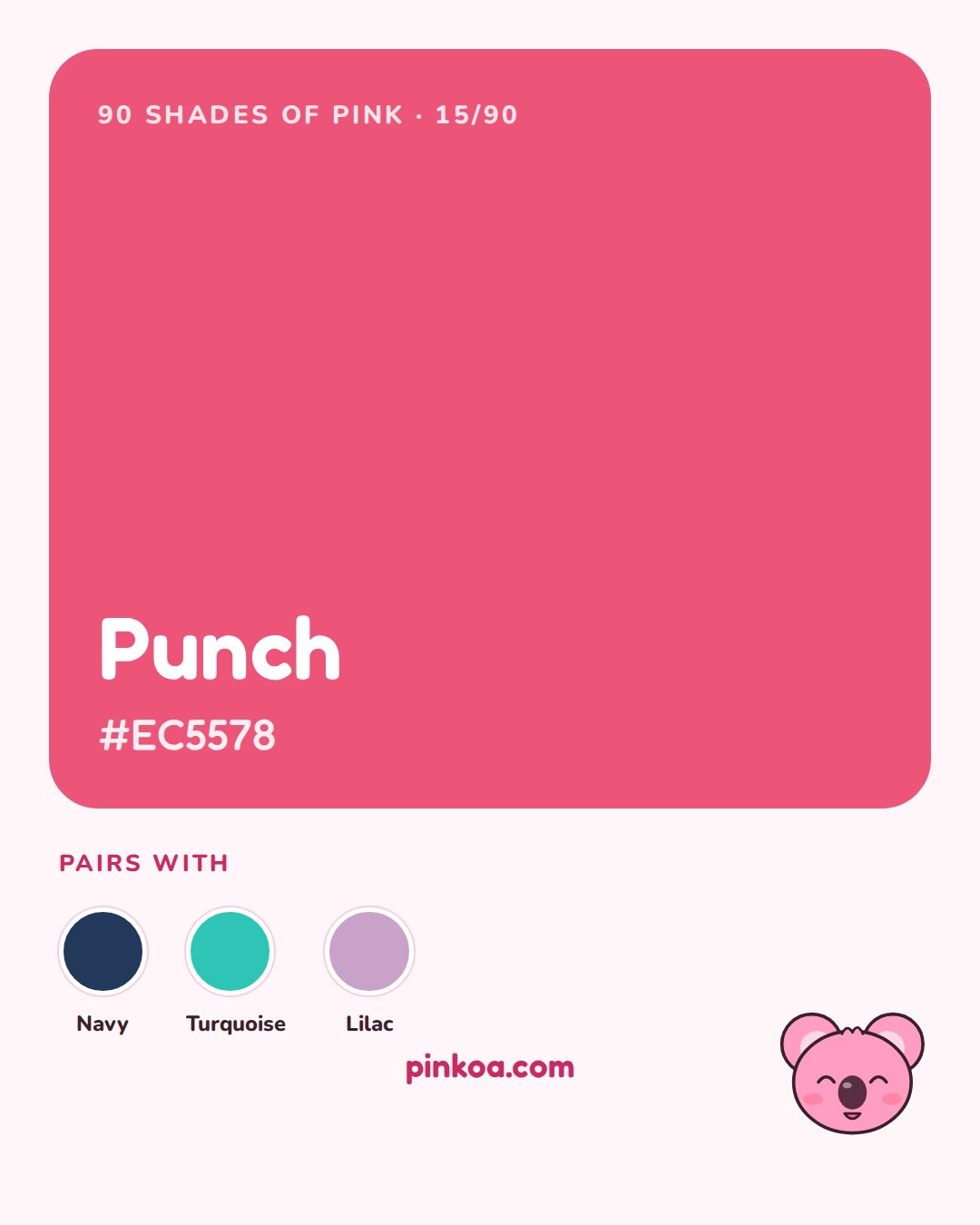 Pink shade card no. 15 from Koa's pink shade calendar