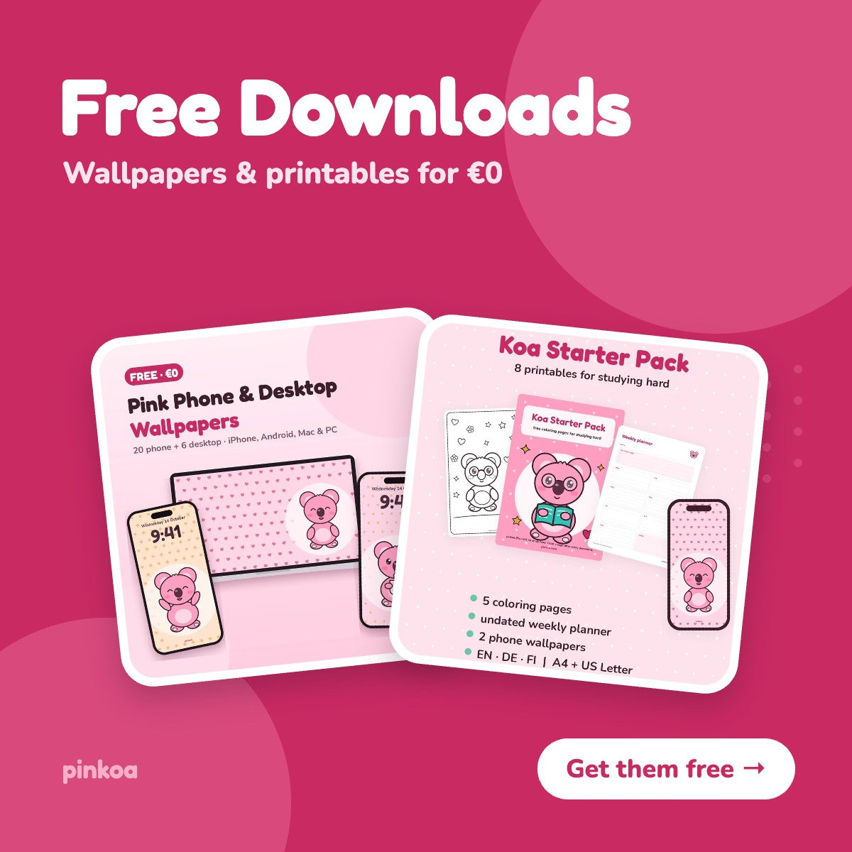 Free pink wallpapers and printables