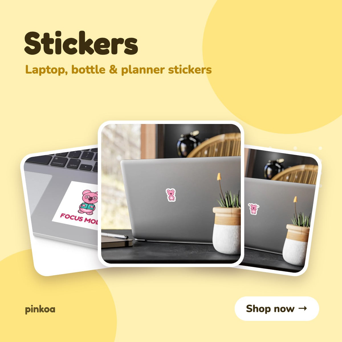 Koa laptop and planner stickers