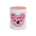 Pink accent mug with Koa the koala made of study words