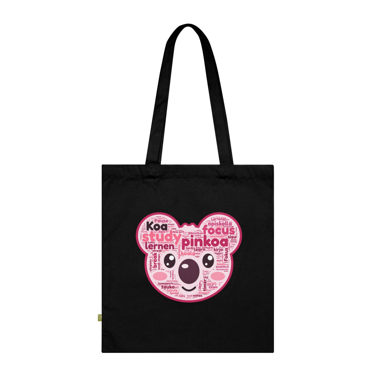 Koa study words tote bag back view