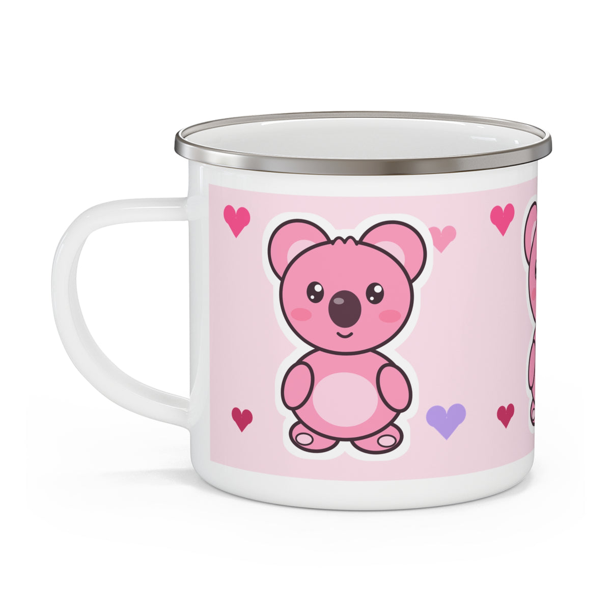 Koa Hearts Enamel Camping Mug