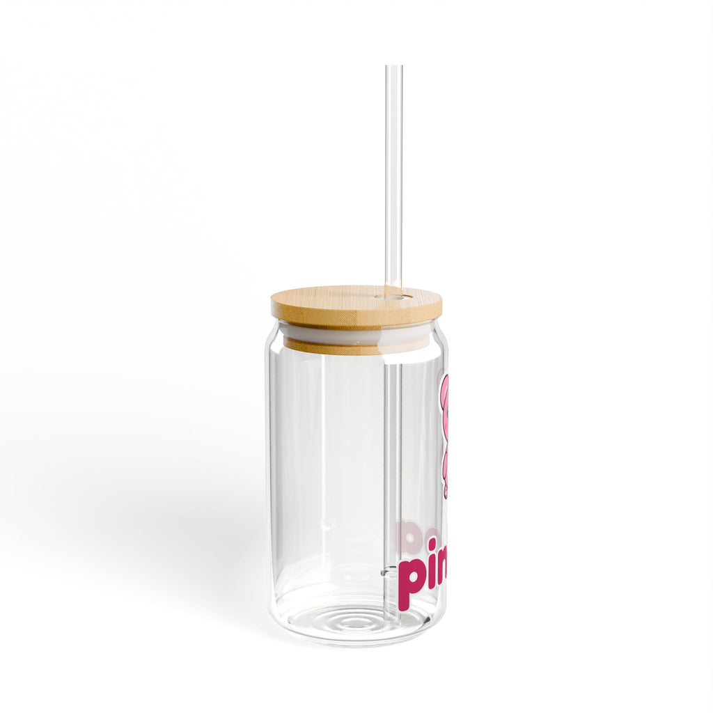 PINKOA Koa Glasbecher in Dosenform mit Bambusdeckel & Strohhalm