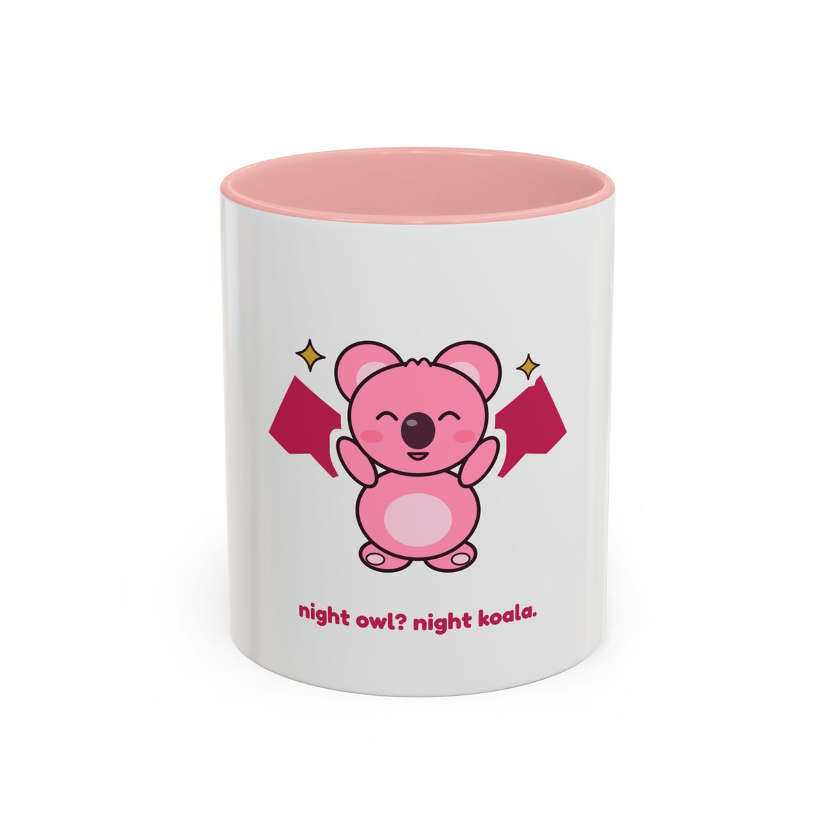 Night Owl? Night Koala. Fledermaus-Koa Rosa Tasse