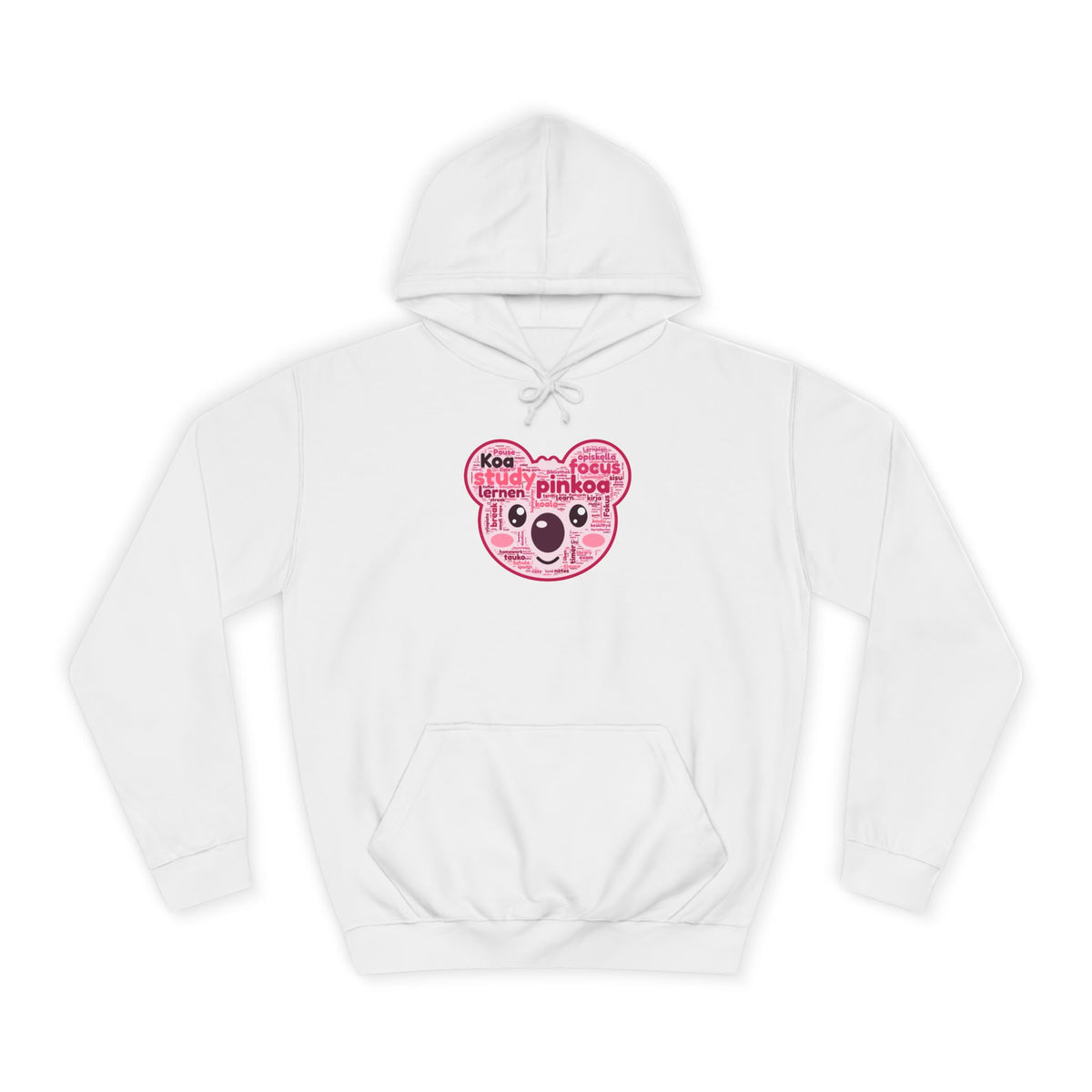 Koa made of study words hoodie in white