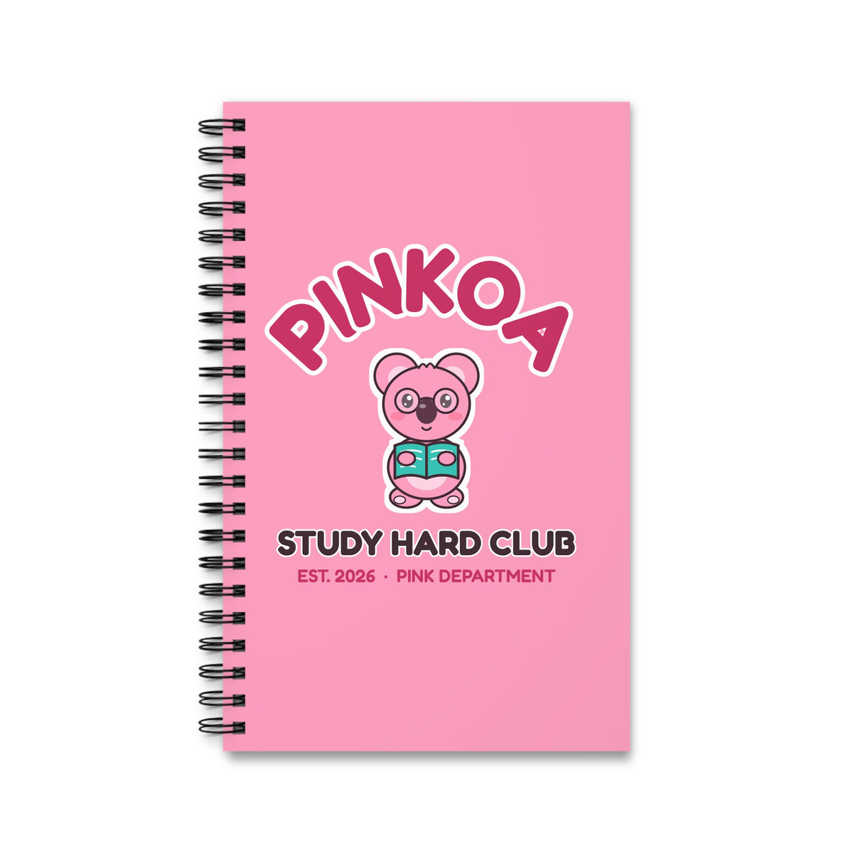 PINKOA Study Hard Club Spiral Notebook