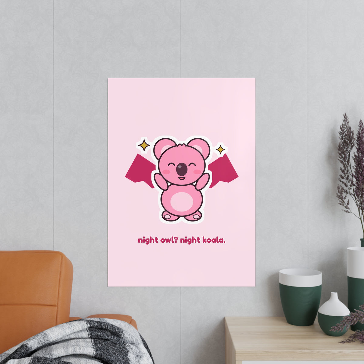 Night Owl? Night Koala. Fledermaus-Koa Poster