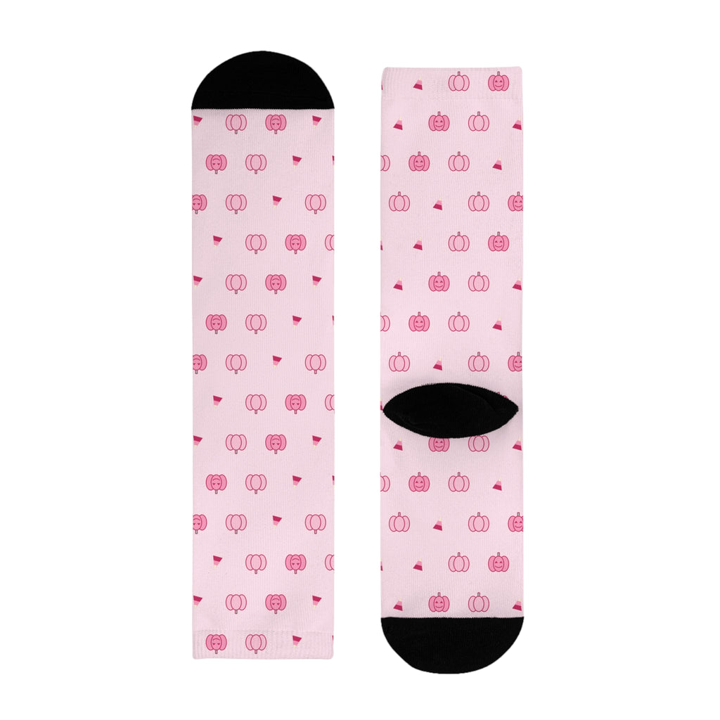 Pink Pumpkin Halloween Crew Socks: product photo 8