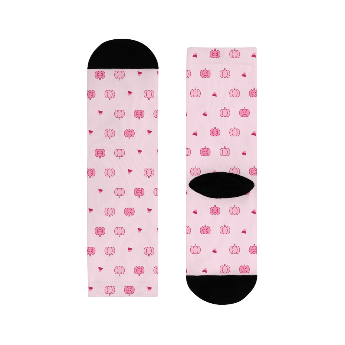 Pink Pumpkin Halloween Crew Socks: product photo 5