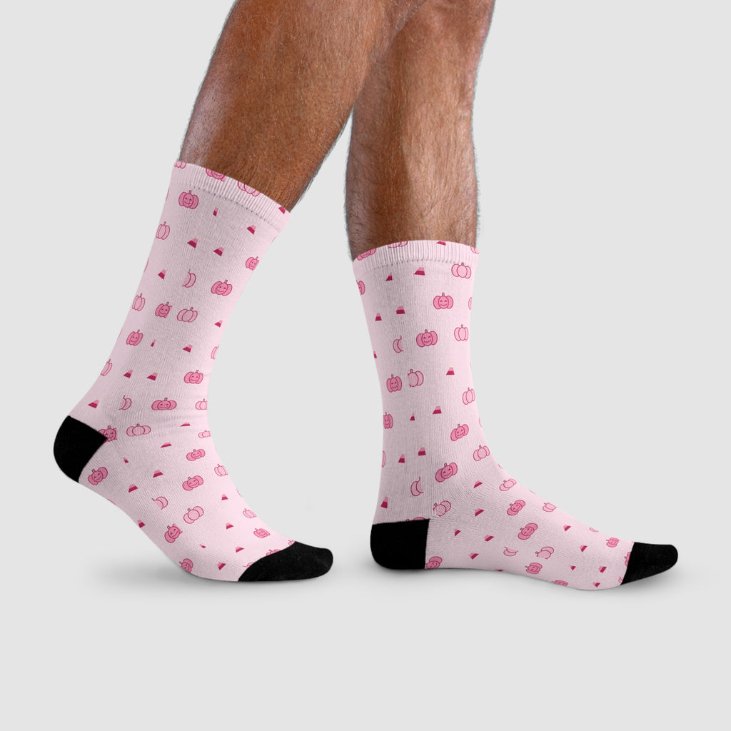 Pink Pumpkin Halloween Crew Socks: product photo 12