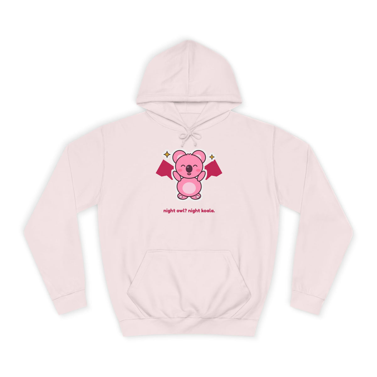 Night Owl? Night Koala. Bat Koa Halloween Hoodie: worn by a model