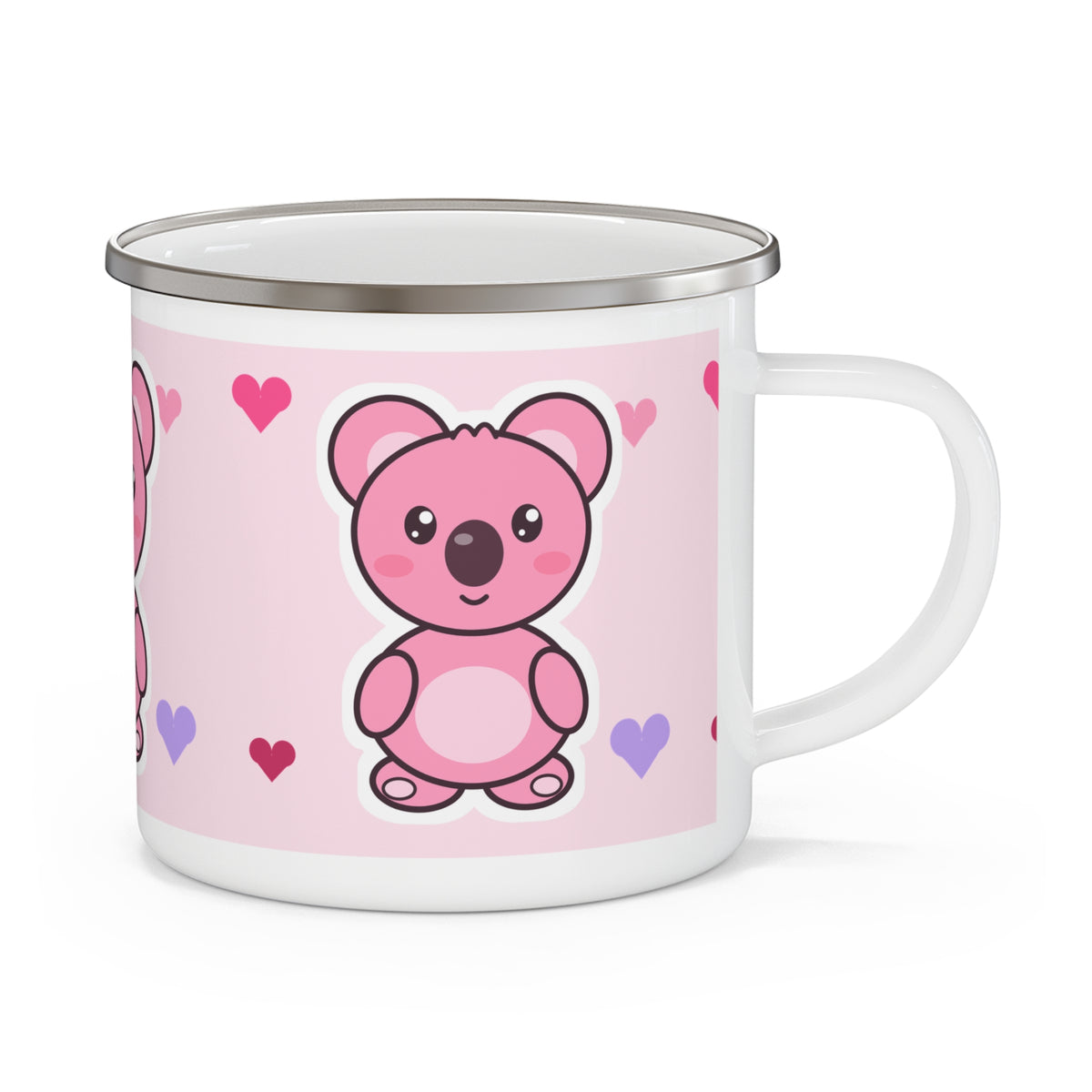 Koa Hearts Enamel Camping Mug