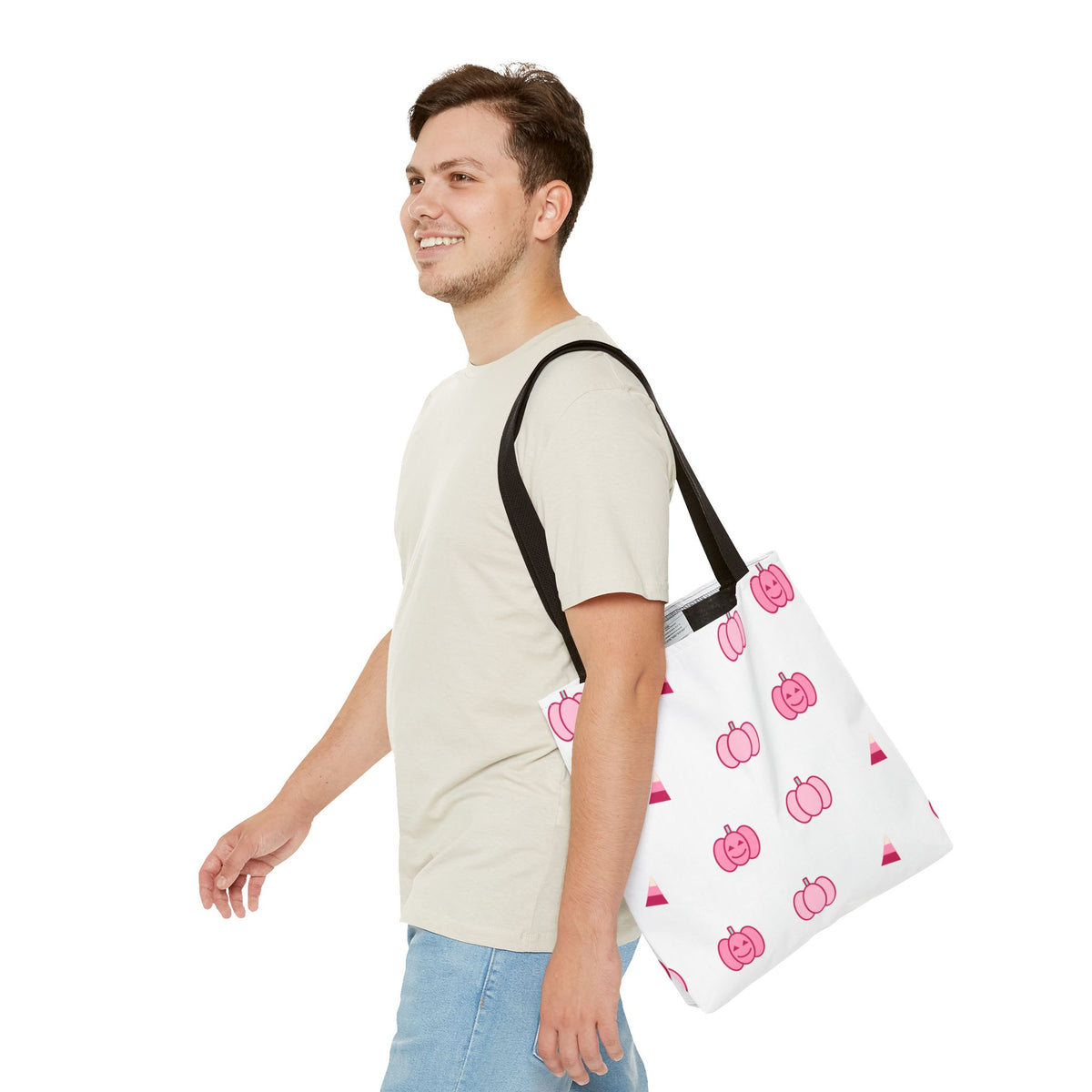 Pink Pumpkin Halloween Tote Bag