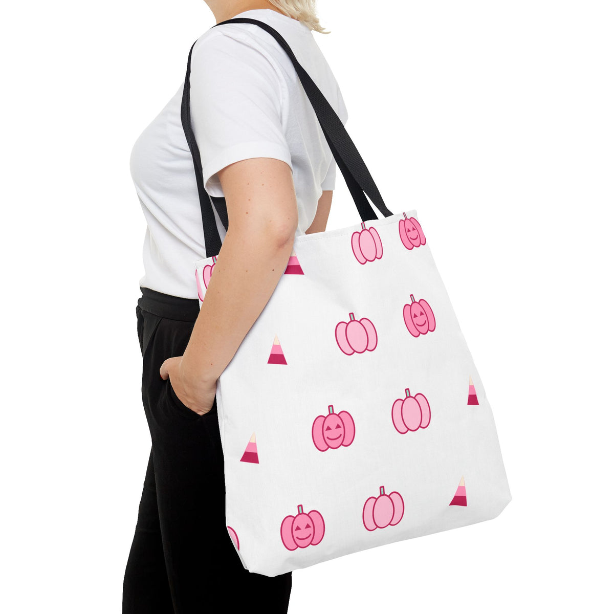 Pink Pumpkin Halloween Tote Bag