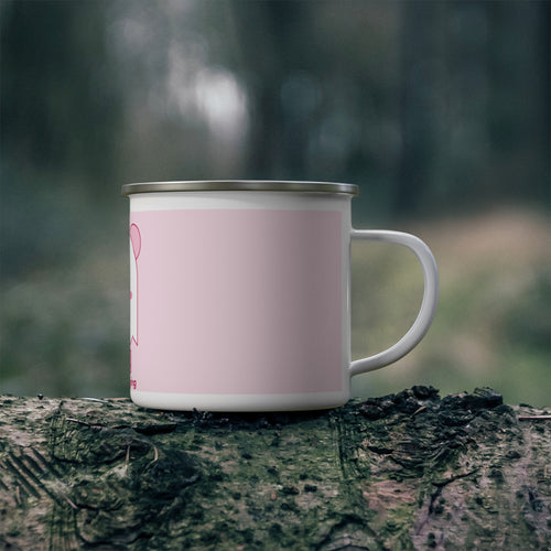Boo! Ghost Koa Pink Enamel Camping Mug by Pinkoa
