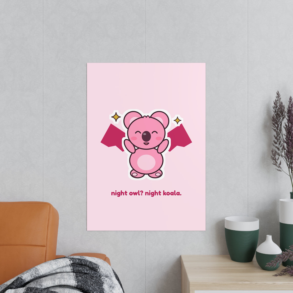 Night Owl? Night Koala. Fledermaus-Koa Poster