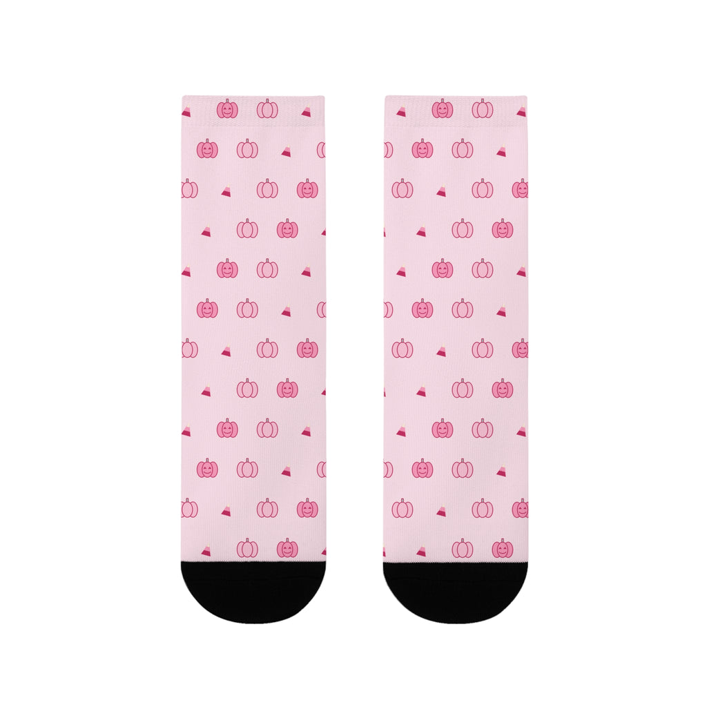 Pink Pumpkin Halloween Crew Socks: product photo 6