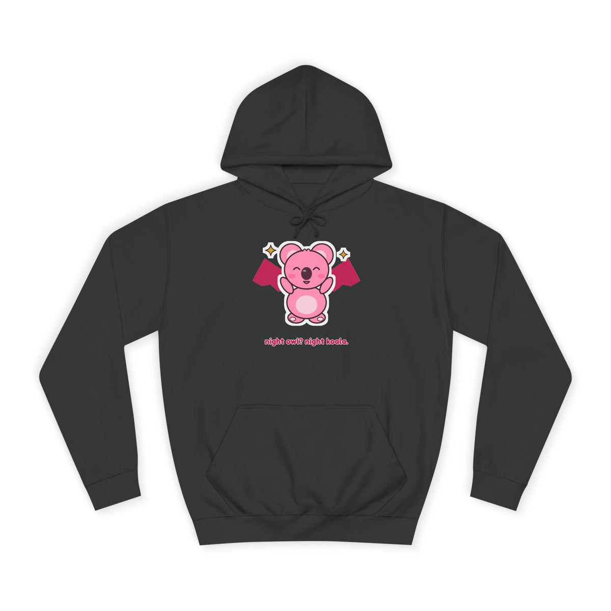 Night Owl? Night Koala. Bat Koa Halloween Hoodie: back view