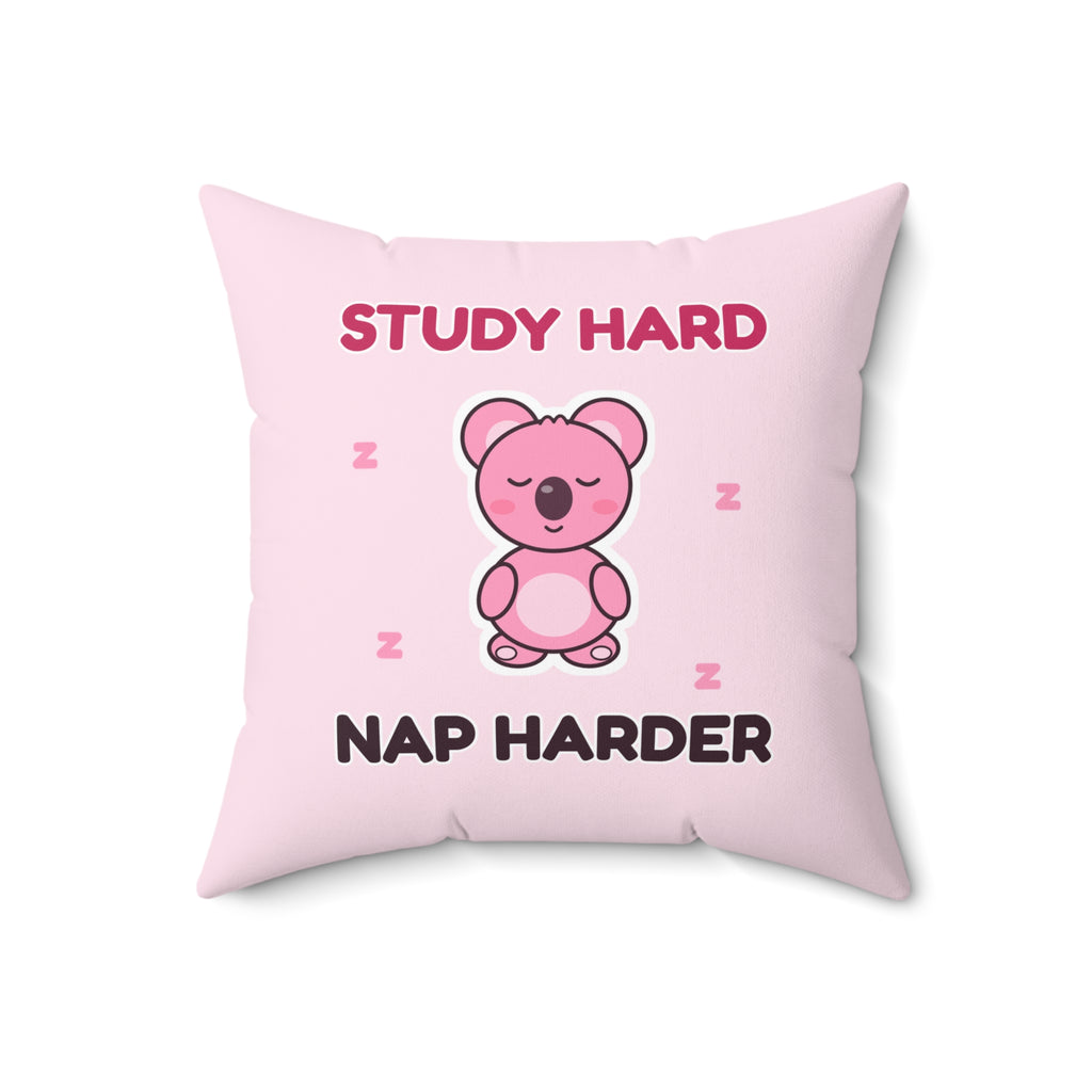 Sleepy Koa "Study Hard, Nap Harder" Pillow