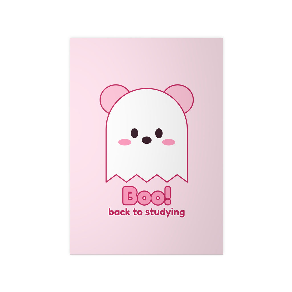 Boo! Ghost Koa Halloween poster: back to studying