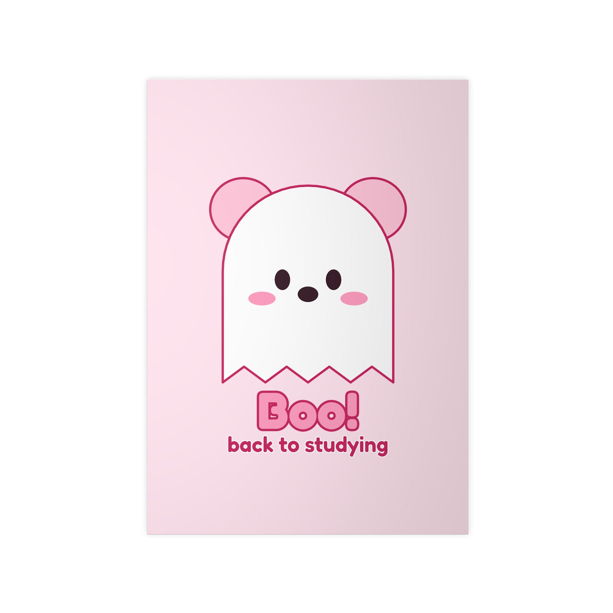 Boo! Ghost Koa Halloween poster: back to studying