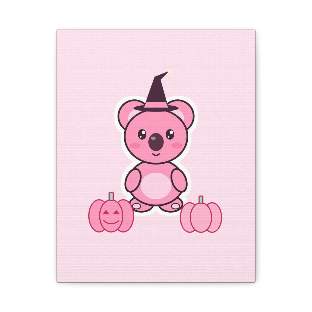 Witch hat Koa Halloween canvas with pink pumpkins