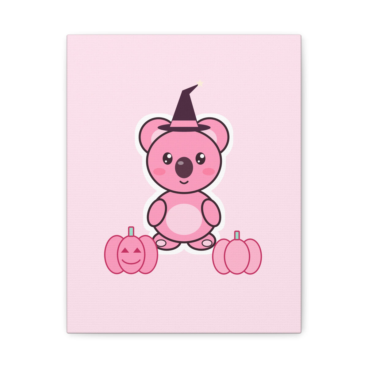 Witch hat Koa Halloween canvas with pink pumpkins