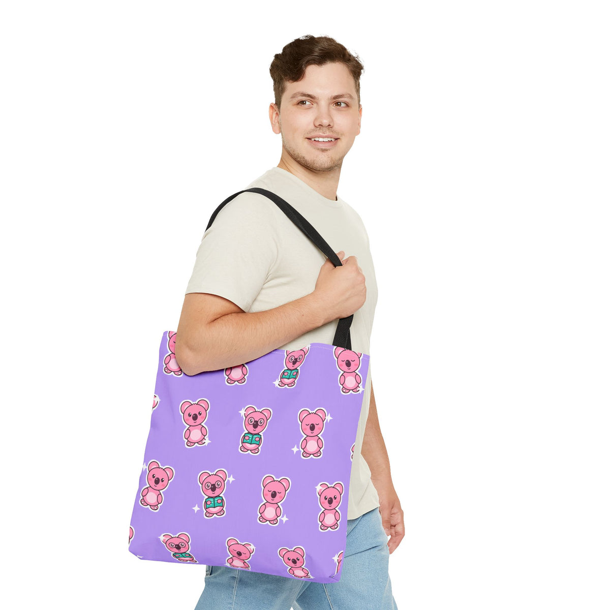 Koa Party All-Over Print Tote Bag – Lilac: product photo 14