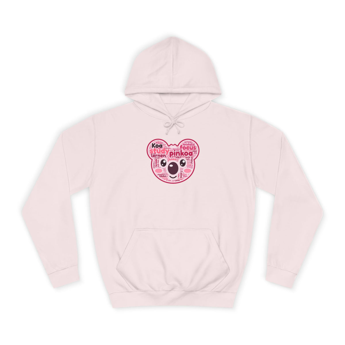 Person wearing the Koa study words hoodie
