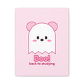 Boo! Ghost Koa Halloween canvas, pink koala ghost wall art – front view (11×14 in)