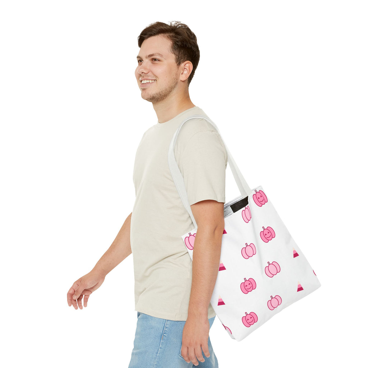 Pink Pumpkin Halloween Tote Bag