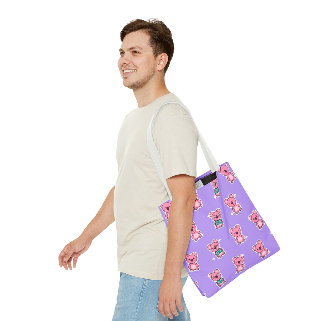 Koa Party -kokokuvioinen kangaskassi – liila