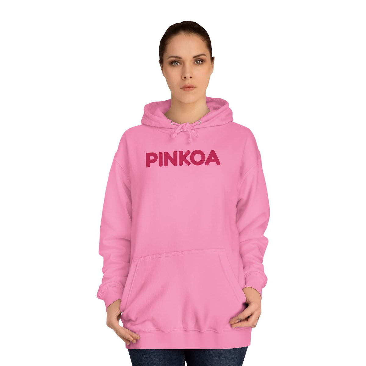 PINKOA Hoodie – Pink Word Mark College Hoodie