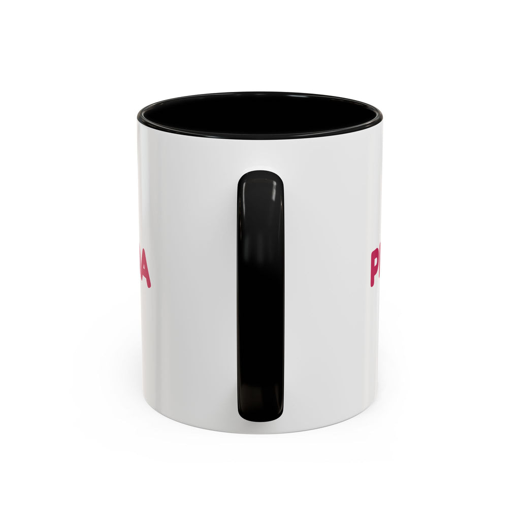 PINKOA Wordmark Accent Mug: on a desk