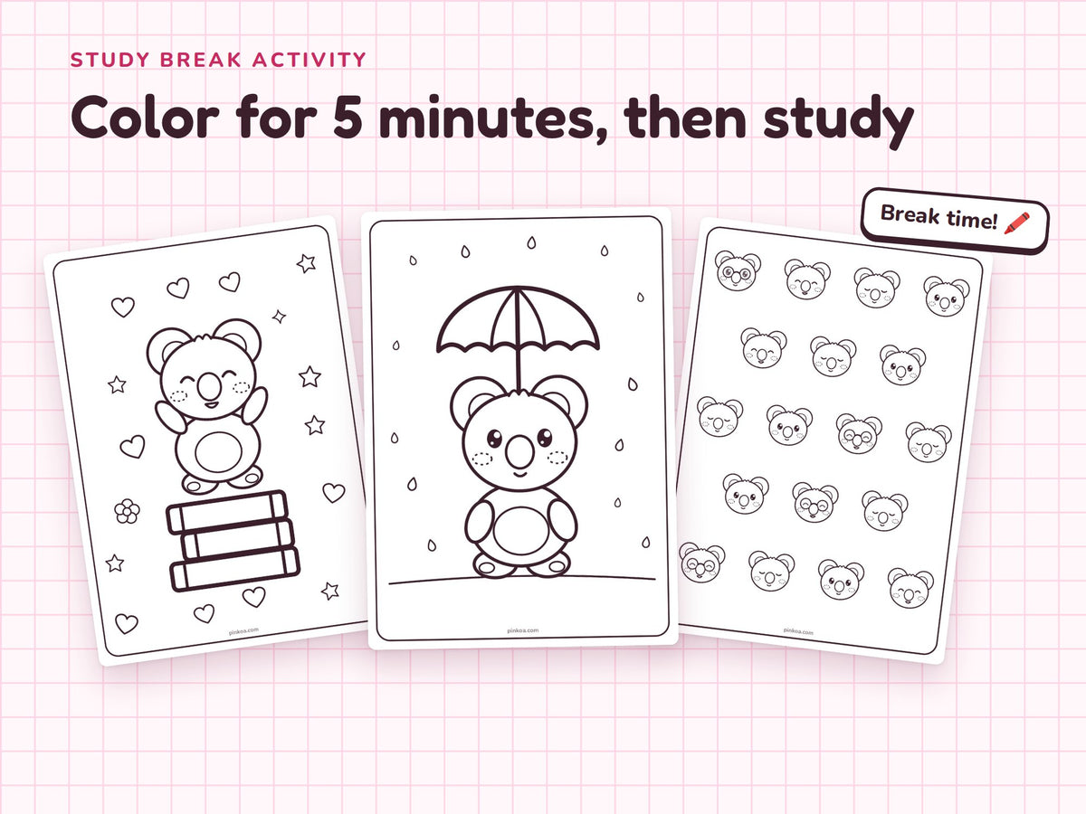 Study break coloring pages