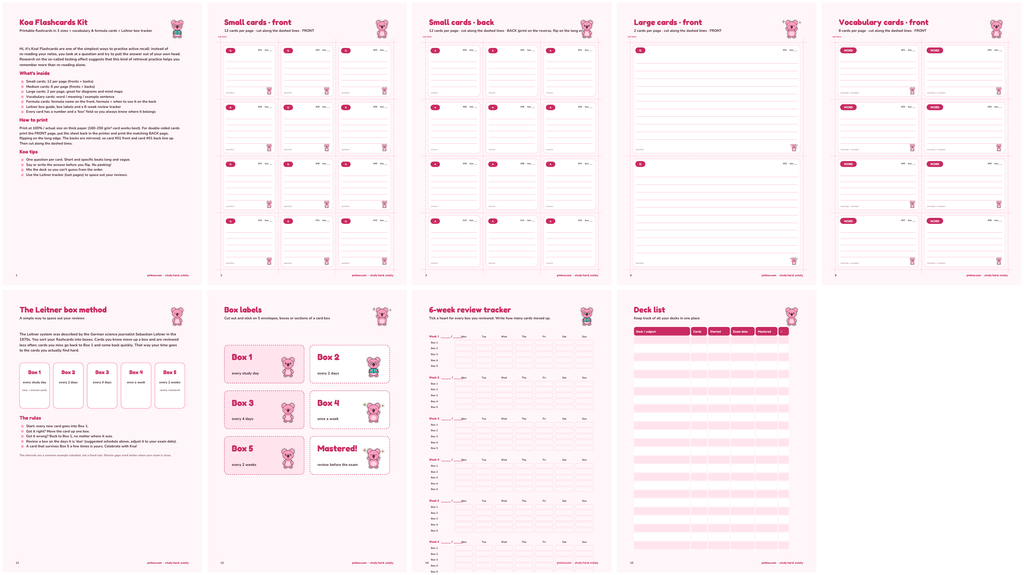 Koa Flashcards Kit (Printable PDF)