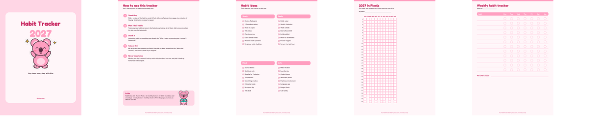 Koa Habit Tracker 2027 (Printable PDF)