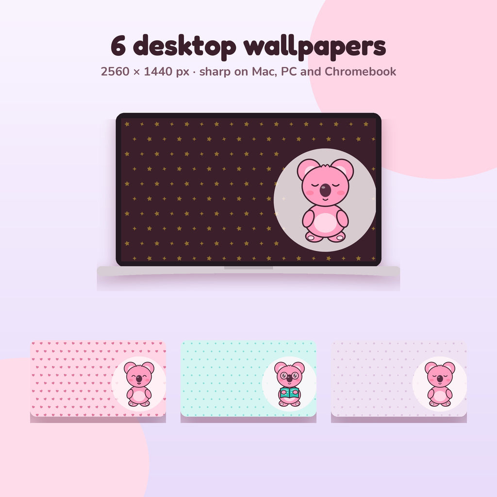 6 pink desktop wallpapers for Mac and PC, 2560 x 1440
