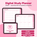 Koa Digital Study Planner 2026/27, hyperlinked PDF for GoodNotes and Notability