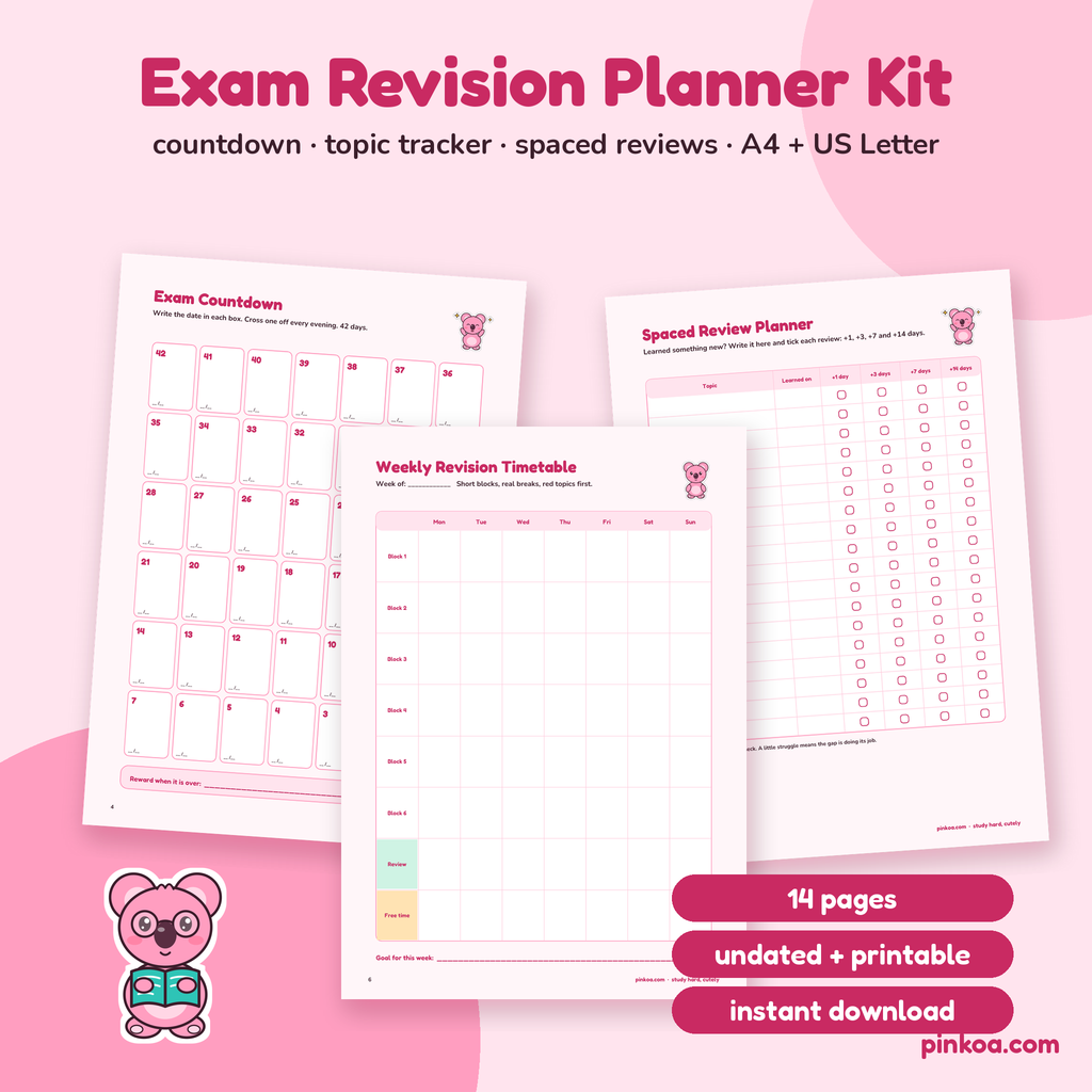 Koa Exam Revision Planner Kit cover