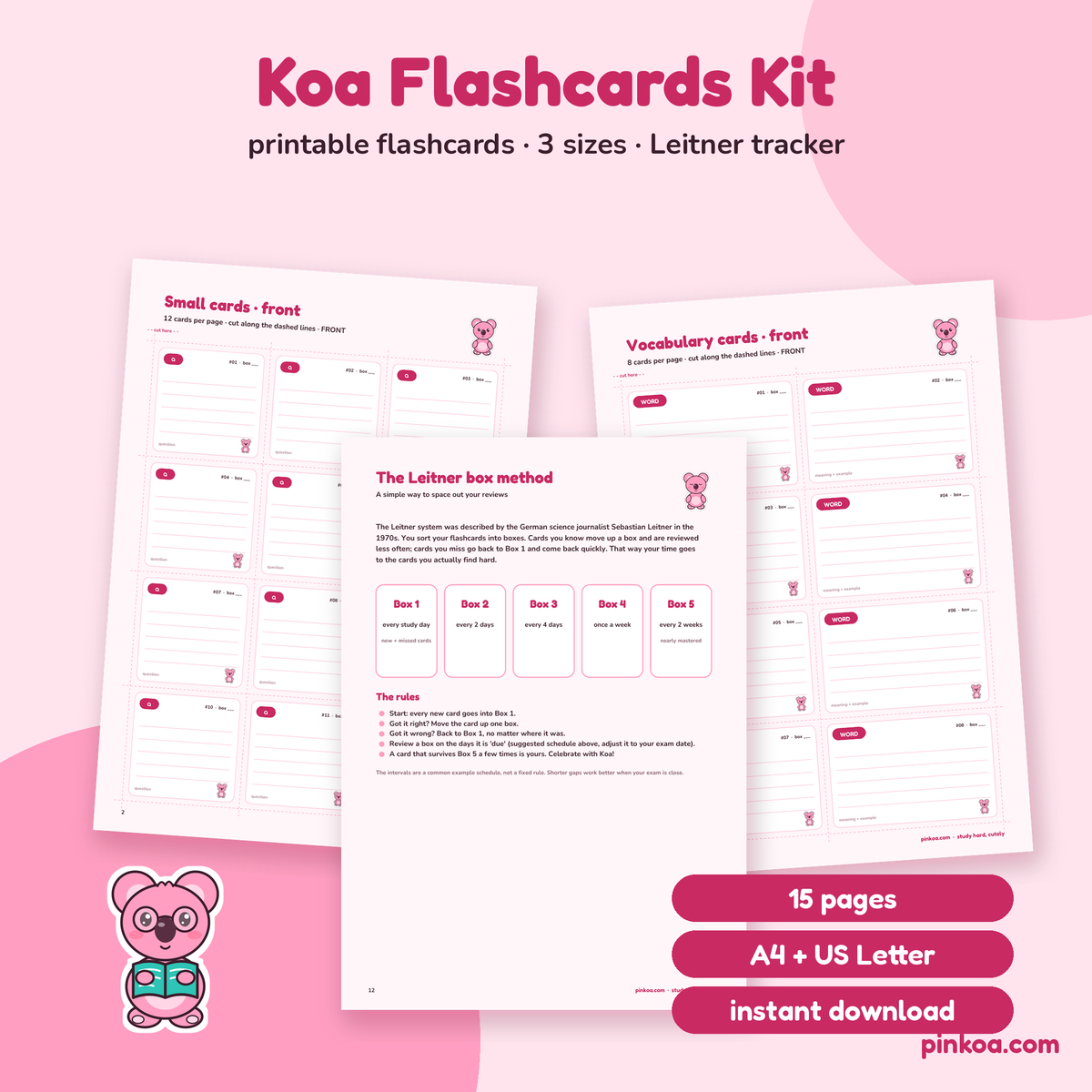 Koa Flashcards Kit (Printable PDF)