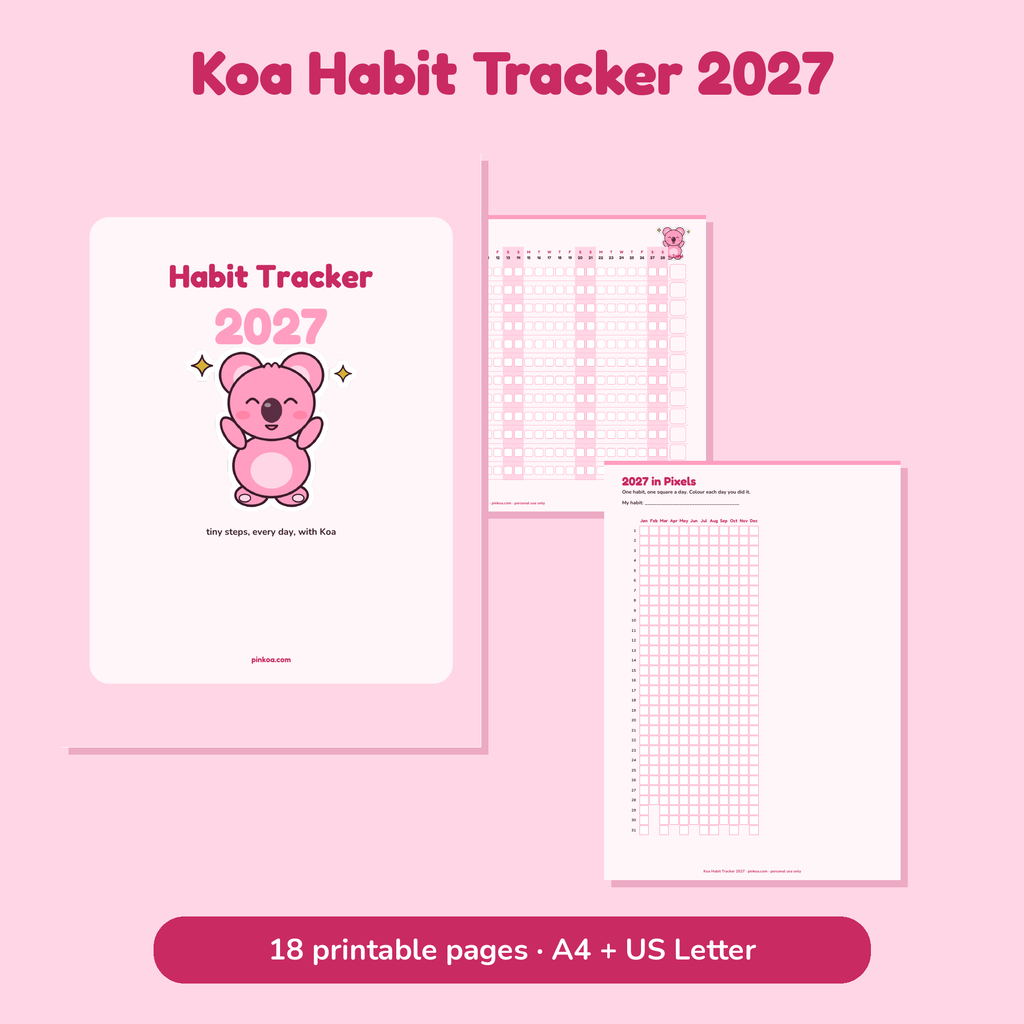 Koa Habit Tracker 2027 (Printable PDF)