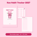 Koa Habit Tracker 2027 (Printable PDF)