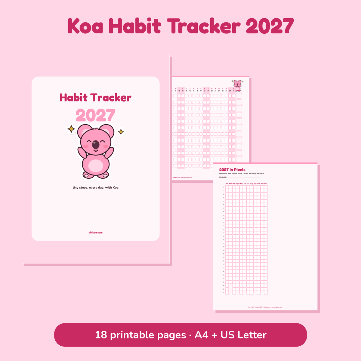 Koa Habit Tracker 2027 (Printable PDF)