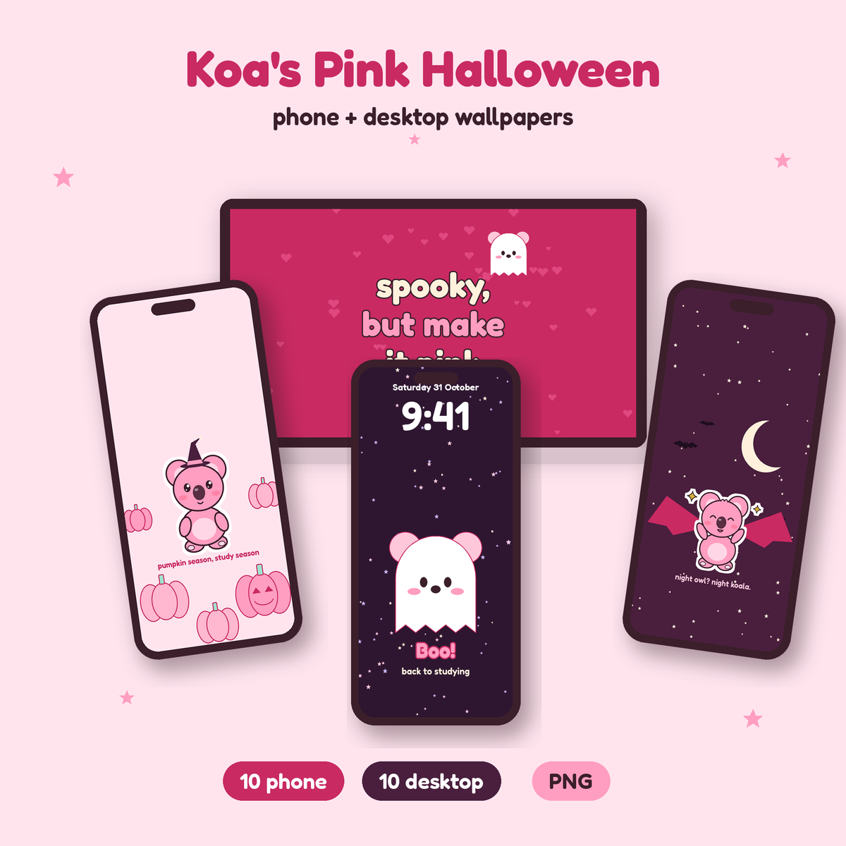 Koa's Pink Halloween Wallpapers cover