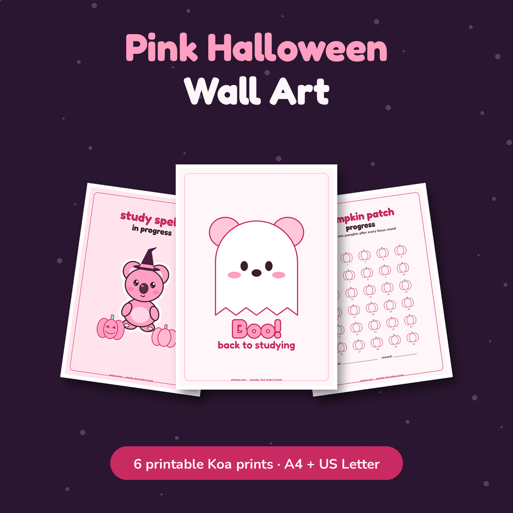 Pink Halloween Wall Art Set cover