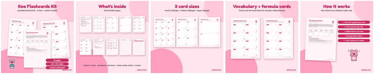 Koa Flashcards Kit (Printable PDF)