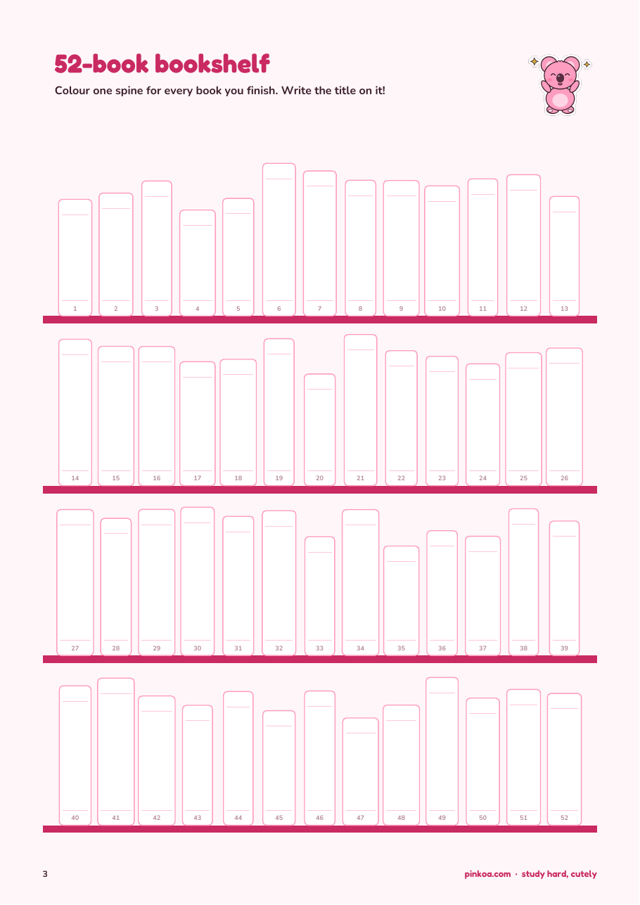Koa Reading Log + Book Tracker (Printable PDF)