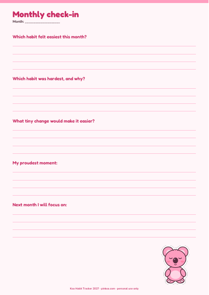 Koa Habit Tracker 2027 (Printable PDF)
